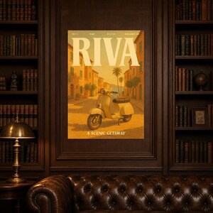 Riva Retro Poster | Vintage 70s Wall Art Print | Aesthetic Magazine Print | Mid Century Retro Decor Gift image 4