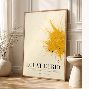 Eclat Curry | Abstract Yellow Wall Art | Modern Gallery Poster | Minimalist Print | Printed & Shipped image 1