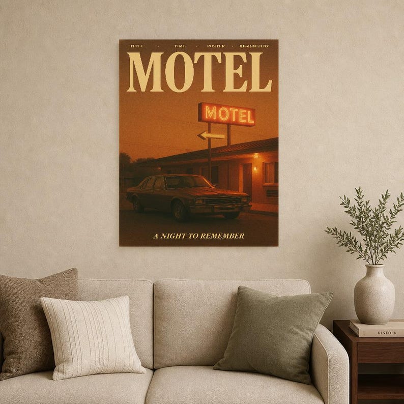Retro Motel Poster | Vintage 70s Wall Art Print | Aesthetic Magazine Print | Mid Century Retro Decor Gift image 15