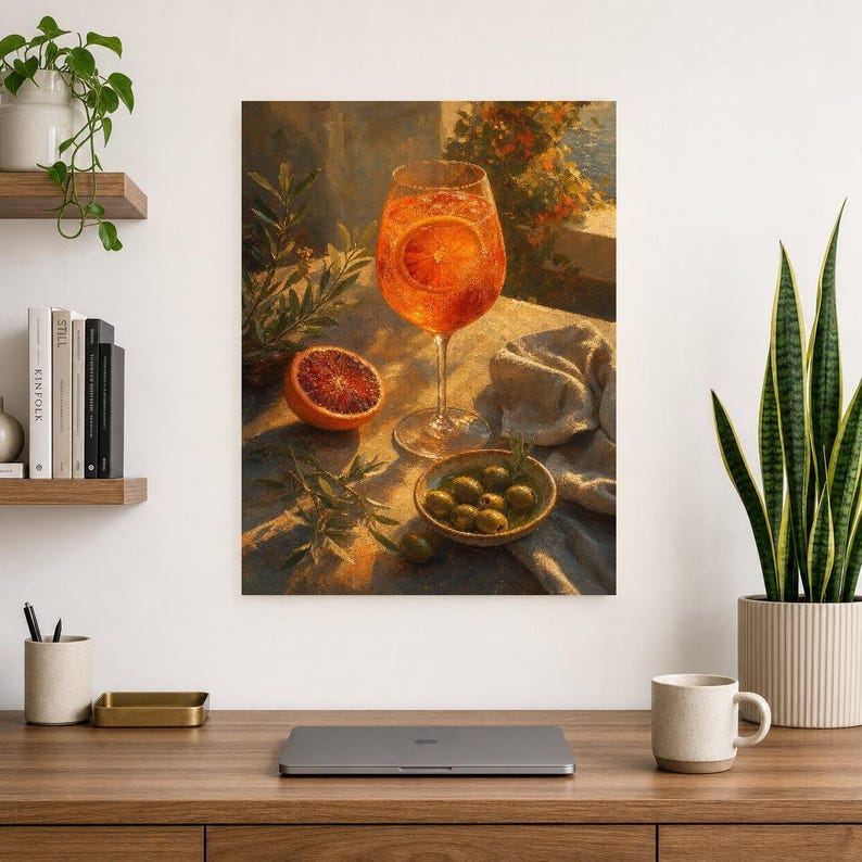 Golden Aperitivo Hour Wall Art | Spritz Citrus Food Still Life Poster | Kitchen Wall Art Print | Bar Cart Decor image 8