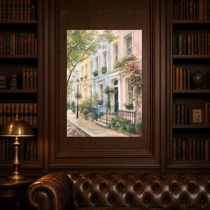 Notting Hill London Poster | Wandbild mit sanften Farben | Pastellfarbene Häuser | Gedruckt & Versand Bild 5