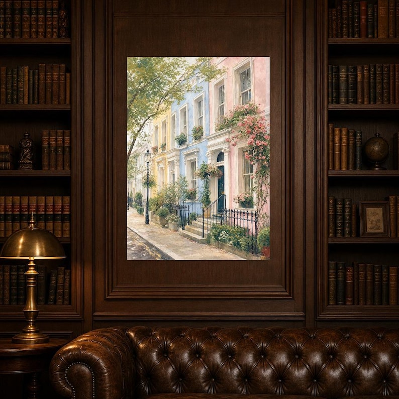 Notting Hill London Poster | Wandbild mit sanften Farben | Pastellfarbene Häuser | Gedruckt & Versand Bild 5