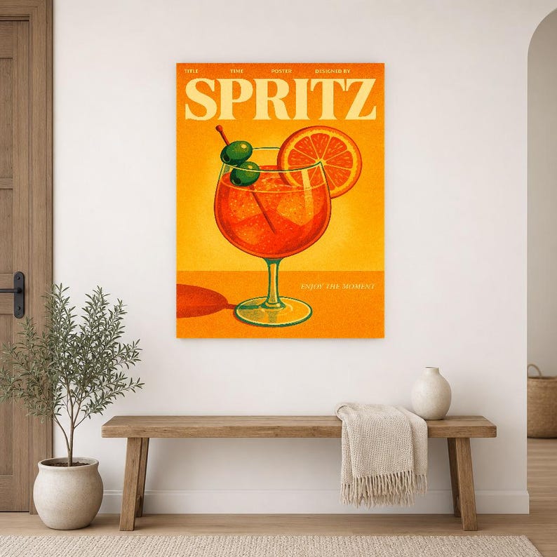 Spritz Retro Poster | Vintage 70er Jahre Wandkunstdruck | Ästhetischer Magazindruck | Mid-Century-Retro-Dekor-Geschenk Bild 14