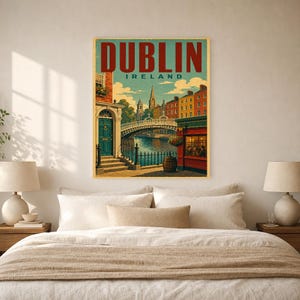 Dublin Travel Poster | Vintage Dublin Print | Ireland Wall Art | Printed & Shipped image 6