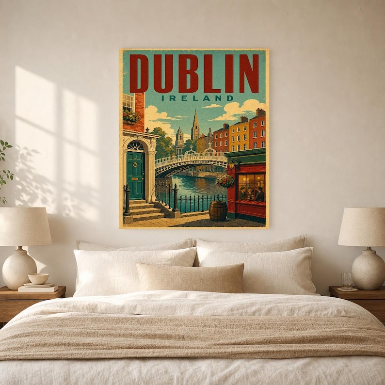 Dublin Travel Poster | Vintage Dublin Print | Ireland Wall Art | Printed & Shipped image 6