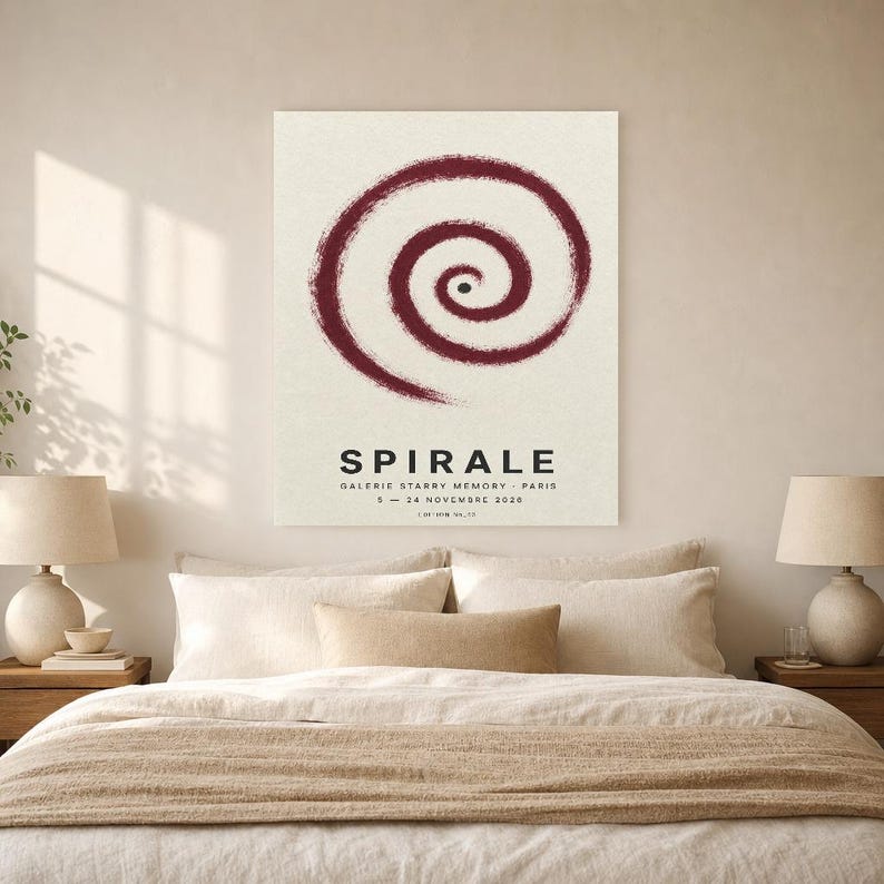 Spiraal | Abstracte muurkunst | Moderne galerijposter | Minimalistische print | Gedrukt en verzonden afbeelding 6