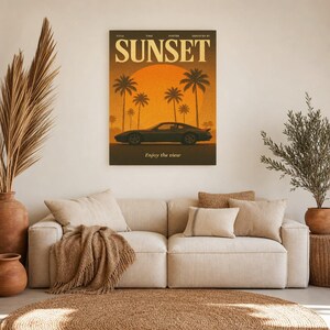 Sunset Retro Poster | Vintage 70s Wall Art Print | Aesthetic Magazine Print | Mid Century Retro Decor Gift image 11