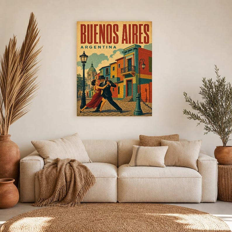 Buenos Aires Travel Poster | Vintage Caminito Print | Argentina Wall Art | Printed & Shipped image 7