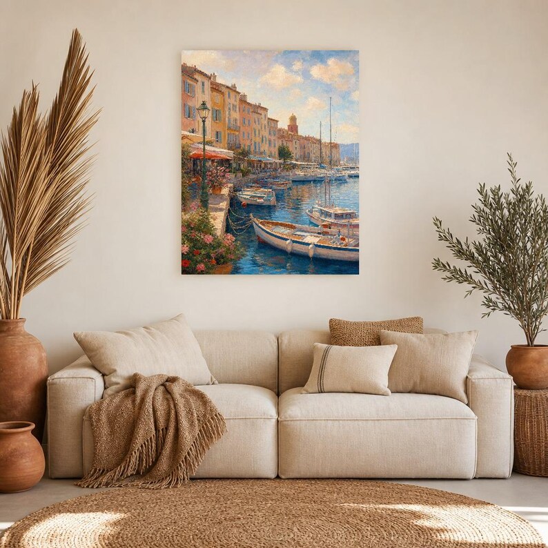 Saint-Tropez-Reiseposter | Kunstdruck der französischen Riviera | Wandbild mit Küstenmotiven aus Frankreich | Gedruckt & Versand Bild 7