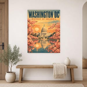 Washington DC Travel Poster | Vintage 1950s Capitol Print | Retro USA Wall Art Print | Mid Century City Decor image 14