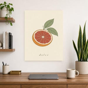 Blutorange Botanischer Wand kunstdruck | Minimalistischer Line Art Küchendruck | Italienisches Dolce-Zitrus-Poster | Mediterranes Dekor Bild 8