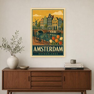Vintage Amsterdam Canal image 2