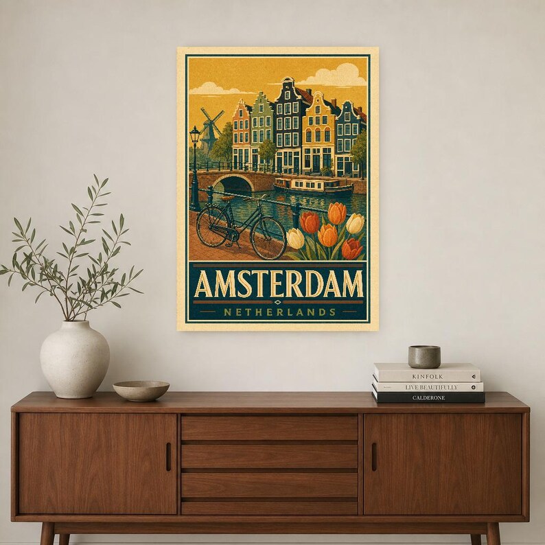 Vintage Amsterdam Canal image 2