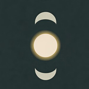 Emerald Moon Phase Wall Art | Zen Water Ripple Poster | Dark Japandi Moody Minimalist Print image 3