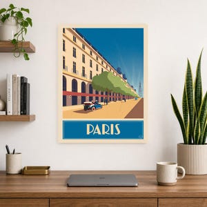 Peacock Blue Paris Travel Wall Art | Art Deco Poster | Parisian Palace Print image 8