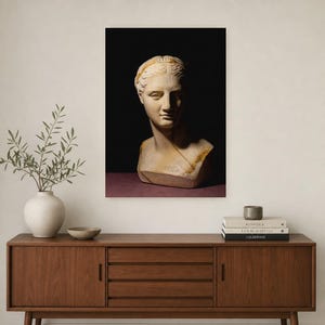 Classical Statue Wall Art | Renaissance Bust Poster | Moody Dark Academia Sculpture Print image 2