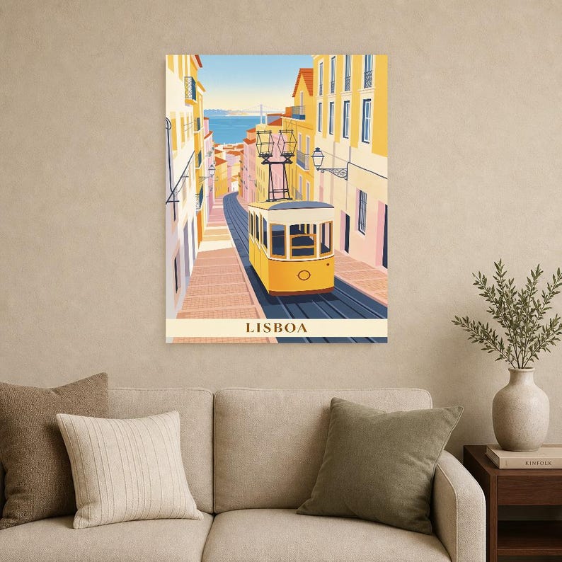 Lisbon Vintage Travel Poster | Retro Portugal City Art Print | Housewarming Gift Wall Decor image 15