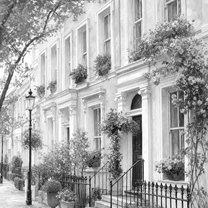 Notting Hill London Poster | Wandbild mit sanften Farben | Pastellfarbene Häuser | Gedruckt & Versand Bild 10