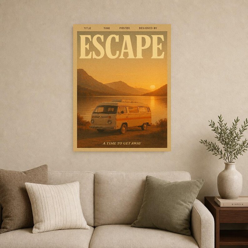 Escape Retro Poster | Vintage 70s Wall Art Print | Aesthetic Magazine Print | Mid Century Retro Decor Gift image 12