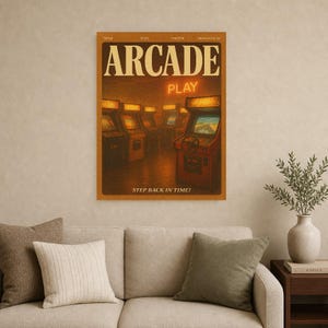 Arcade Retro Poster | Vintage 70s Wall Art Print | Aesthetic Magazine Print | Mid Century Retro Decor Gift image 12