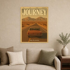 Cartel retro del viaje | Impresión de arte de pared vintage de los años 70 | Impresión de revista estética ? Regalo de decoración retro de m imagen 15