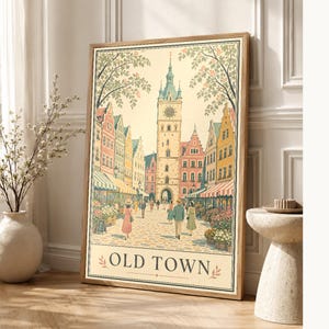 Cream Vintage Travel Wall Art Set | European City Poster | Gallery Wall Print image 1