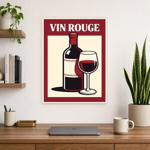 Red Wine Kitchen Wall Art Print | Retro Bistro Bar Poster | French Maximalist Bar Cart Print | Dining Room Decor image 10