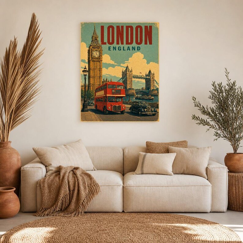 London Travel Poster | Vintage Big Ben Print | England Wall Art | Printed & Shipped image 7