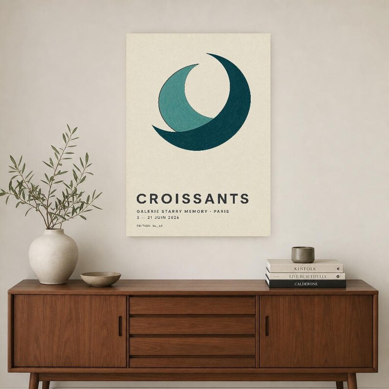 Croissants | Abstract Wall Art | Modern Gallery Poster | Minimalist Print | Printed & Shipped image 2