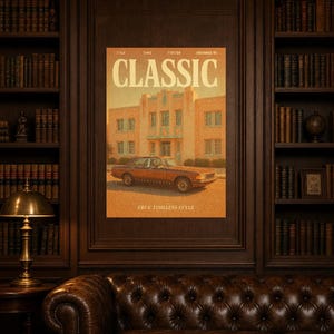 Póster retro clásico | Impresión de arte de pared vintage de los años 70 | Impresión de revista estética ? Regalo de decoración retro de med imagen 7