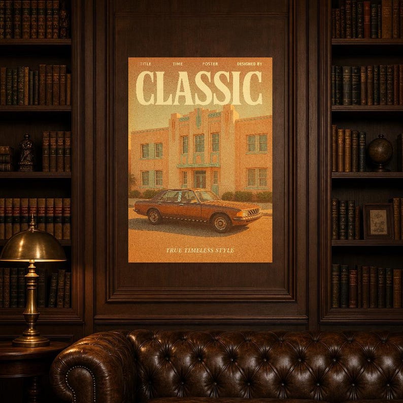 Póster retro clásico | Impresión de arte de pared vintage de los años 70 | Impresión de revista estética ? Regalo de decoración retro de med imagen 7