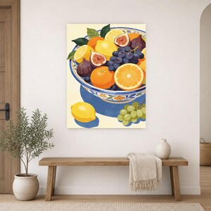 Mediterranean Fruit Bowl Kitchen Print | Dolce Vita Italian Wall Art Print | Dining Room Summer Decor image 14