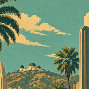 Los Angeles Travel Poster | Vintage Palms Print | USA Wall Art | Printed & Shipped image 3