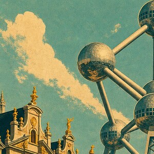 Brussels Travel Poster | Vintage Grand Place Print | Belgium Wall Art | Printed & Shipped image 3