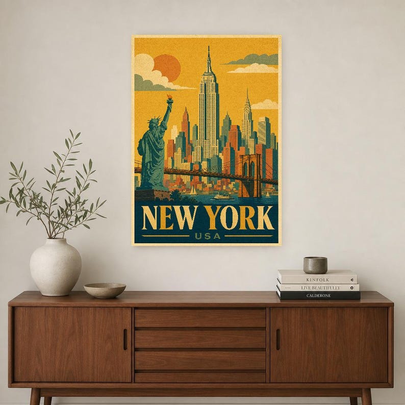 Vintage New York Skyline image 2