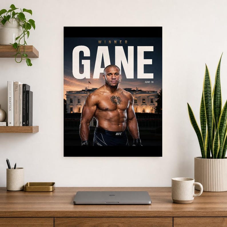 Poster di Ciryl Gane | UFC Fight Night alla Casa Bianca 2026 | Stampa artistica da parete MMA | Decorazione campione dei pesi massimi immagine 8