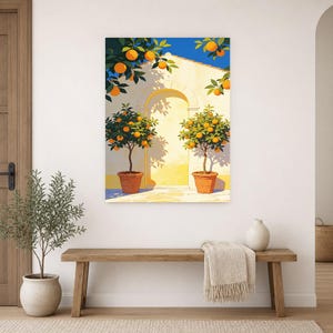Mediterranean Orange Tree Kitchen Print | Dolce Vita Italian Wall Art Print | Dining Room Summer Decor image 14