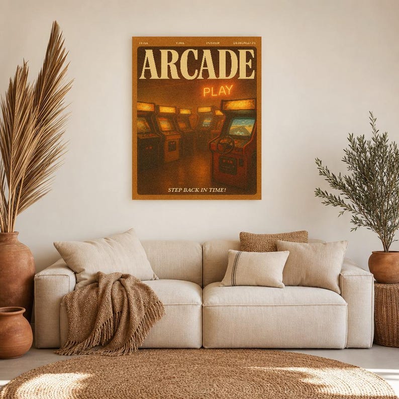 Arcade Retro Poster | Vintage 70s Wall Art Print | Aesthetic Magazine Print | Mid Century Retro Decor Gift image 11