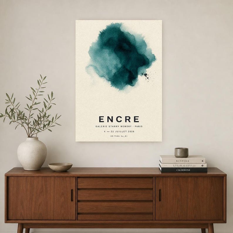 Ink | Abstract Wall Art | Modern Gallery Poster | Minimalist Print | Printed & Shipped image 2