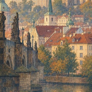 Póster de viaje de Praga | Pintura suave de la República Checa | Lámina artística con nombre de ciudad | Impreso y enviado imagen 3