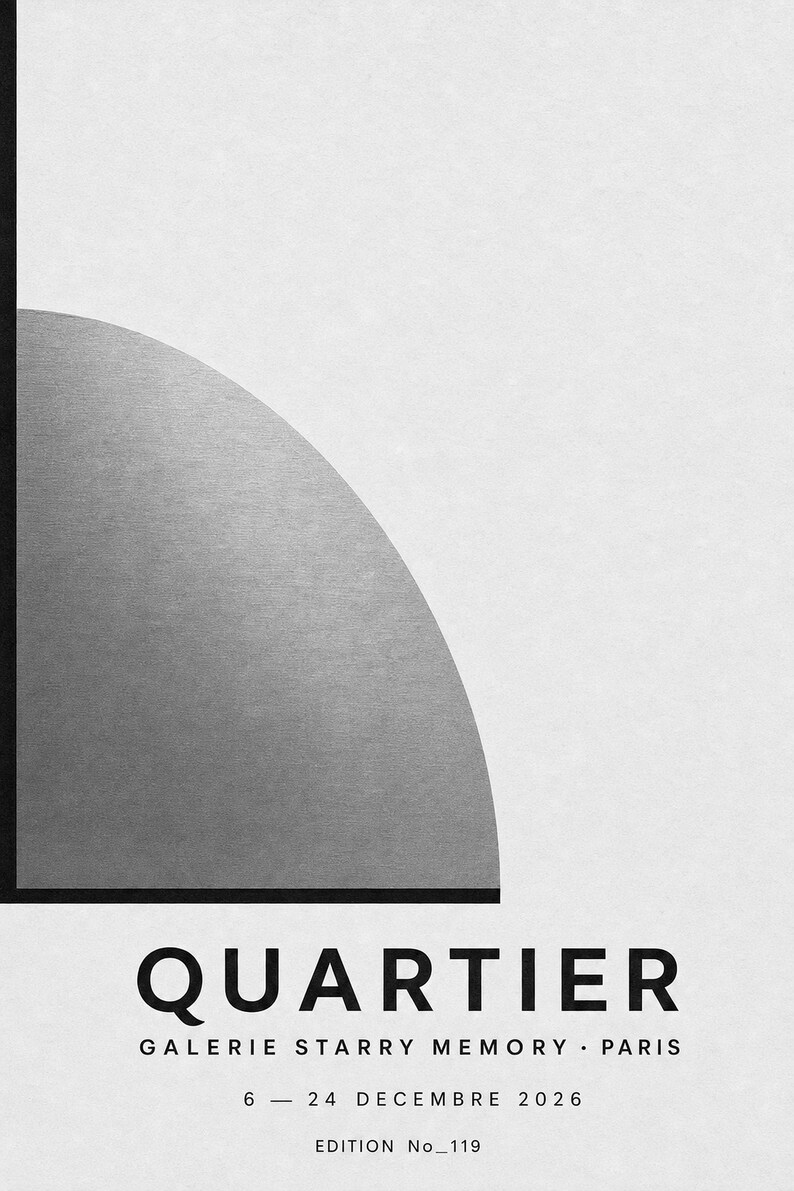 Quartier | Arte Mural Abstracto Dorado | Poster Galeria Moderna | Impresion Geometrica Minimalista imagen 10