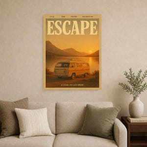 Escape Retro Poster | Vintage 70s Wall Art Print | Aesthetic Magazine Print | Mid Century Retro Decor Gift image 15