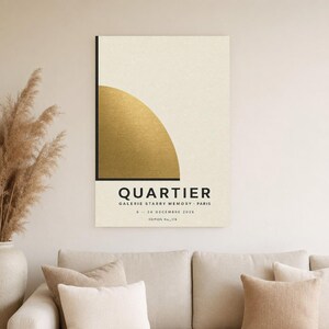 Quartier | Arte Mural Abstracto Dorado | Poster Galeria Moderna | Impresion Geometrica Minimalista imagen 4