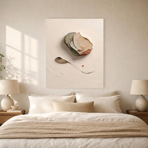 Wandbild im Wabi-Sabi-Stil | Organisches, abstraktes Poster mit Struktur | Warmer, minimalistischer Kunstdruck fürs Wohnzimmer Bild 6