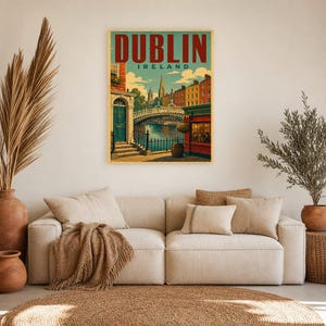 Dublin Travel Poster | Vintage Dublin Print | Ireland Wall Art | Printed & Shipped image 7