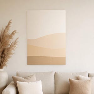 Cream Ecru Minimalist Abstract Wall Art | Soft Dune Texture Poster | Above Sofa Neutral Print image 4