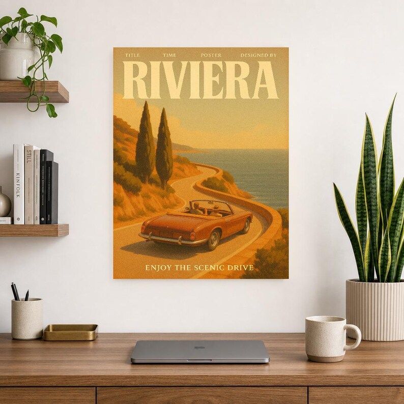 Riviera Retro Poster | Vintage 70s Wall Art Print | Aesthetic Magazine Print | Mid Century Retro Decor Gift image 10