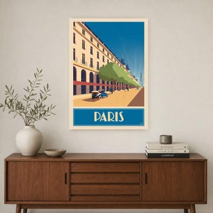 Peacock Blue Paris Travel Wall Art | Art Deco Poster | Parisian Palace Print image 2