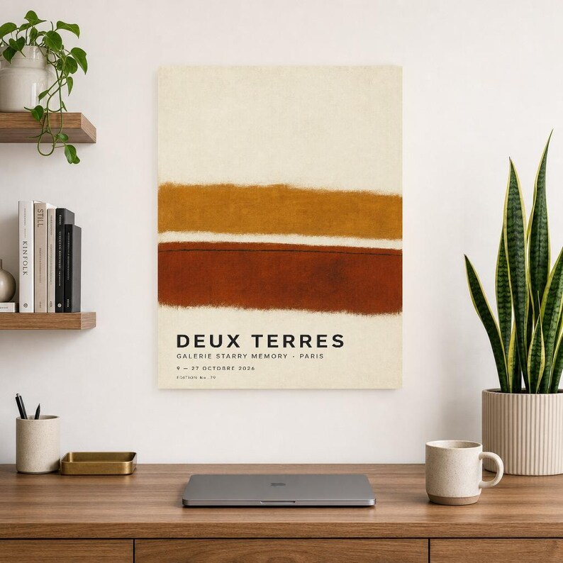 Two Lands | Abstract Wall Art | Modern Gallery Poster | Minimalist Print | Printed & Shipped image 8