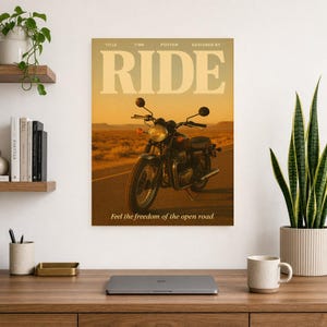 Ride Retro Poster | Vintage 70s Wall Art Print | Aesthetic Magazine Print | Mid Century Retro Decor Gift image 13
